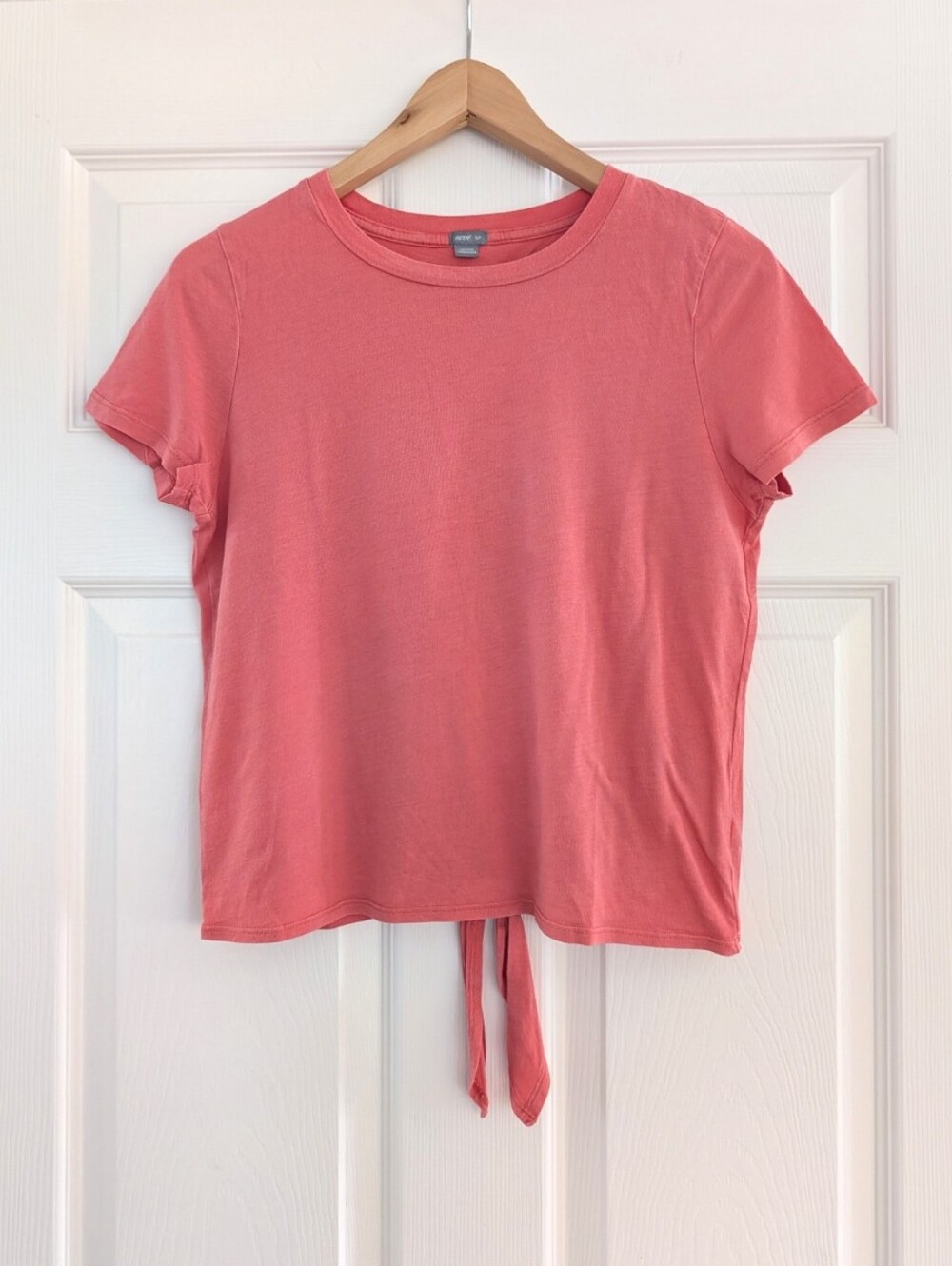 aerie tie back T shirt coral size small